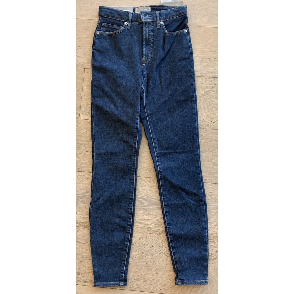 NWT Everlane Jeans Women’s S 26 Crop Curvy High Rise Skinny Dark Wash Blue Denim